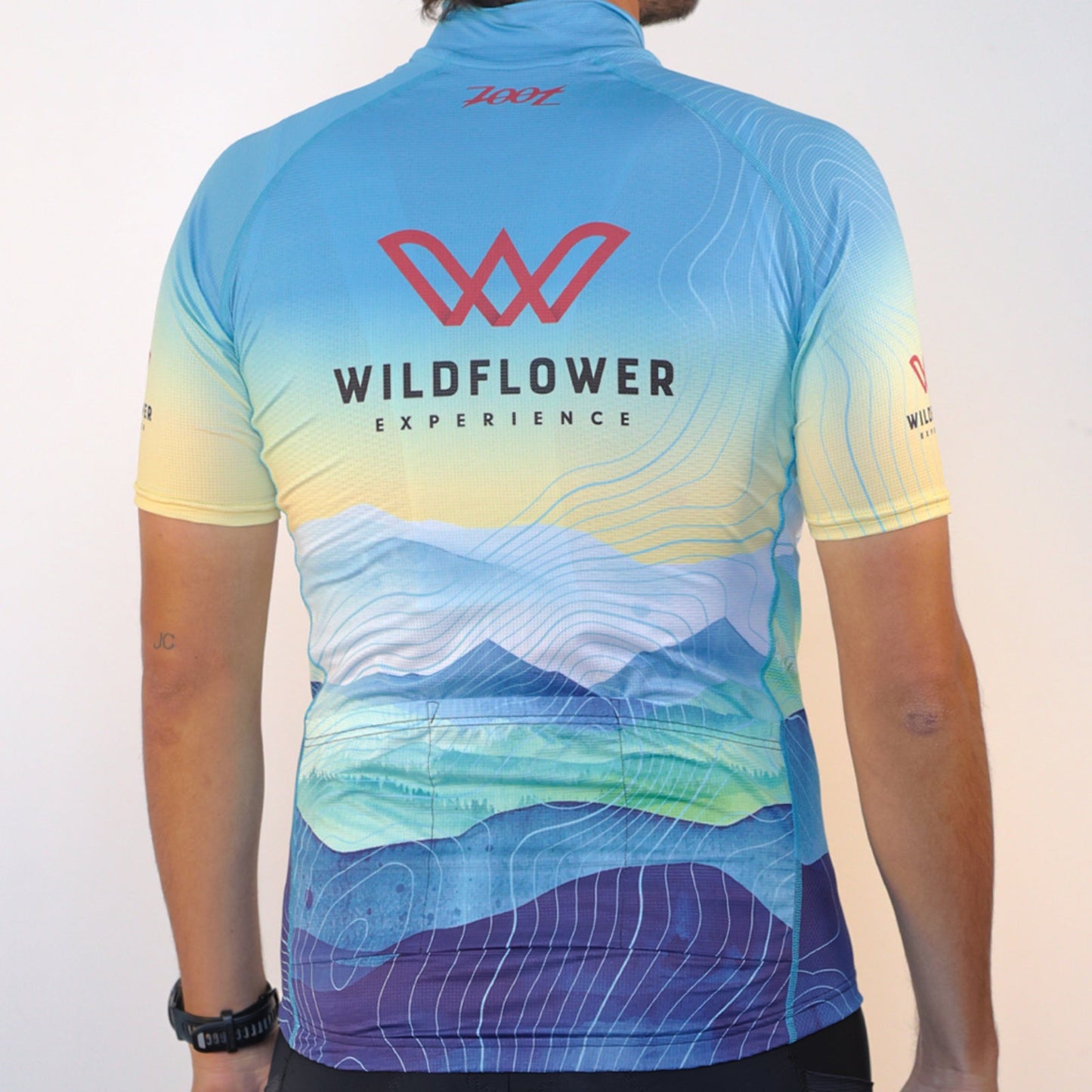 Men's Full Zip Tech Jersey -Light Blue- Hills