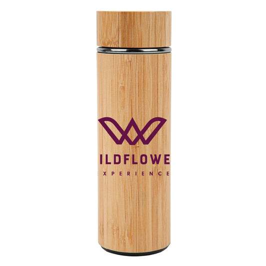 Vacuum-Sealed Bamboo 16 oz Bottle - Logo