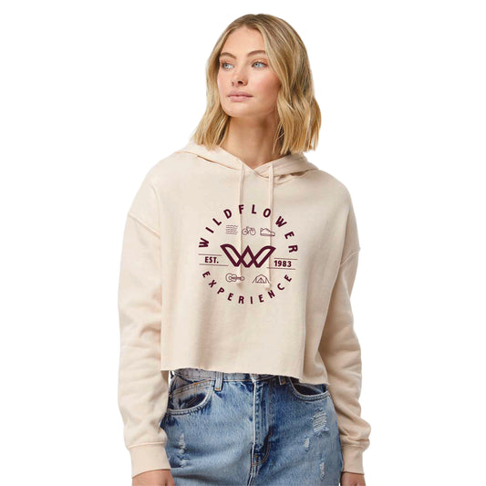 Women's Fleece Crop Hoody -Bone- Circle