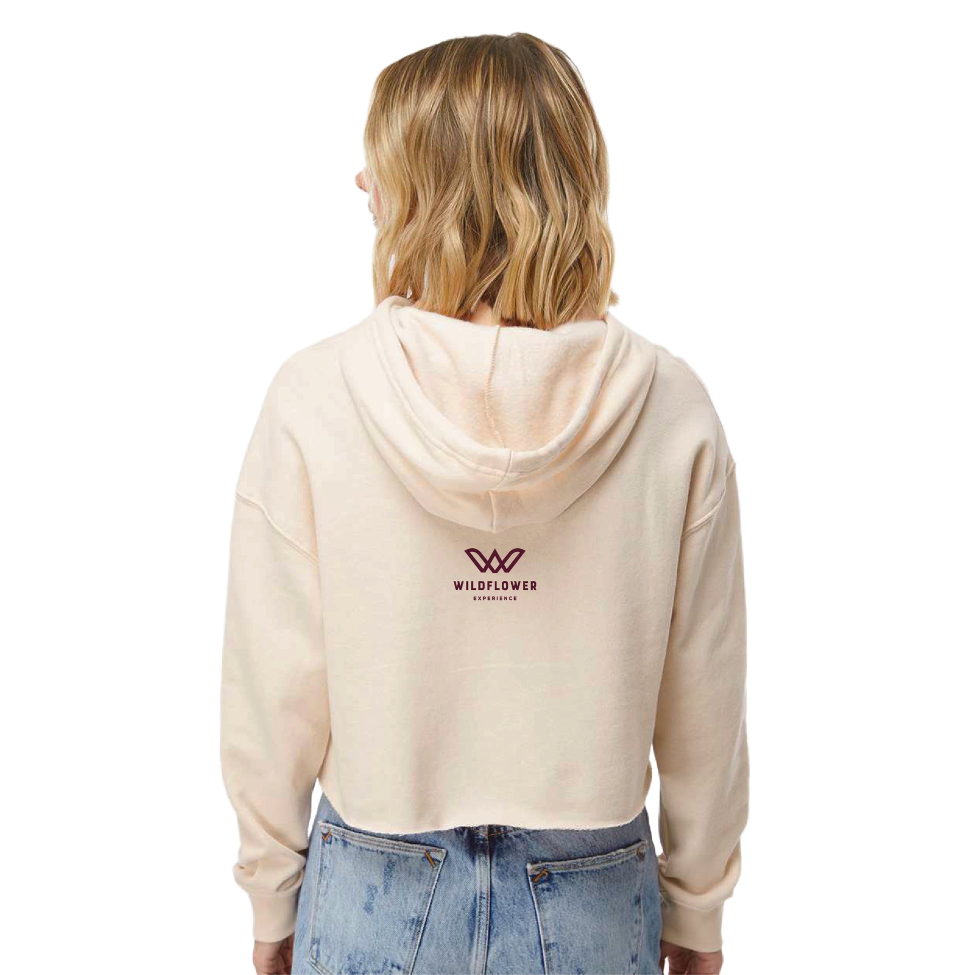 Women's Fleece Crop Hoody -Bone- Circle