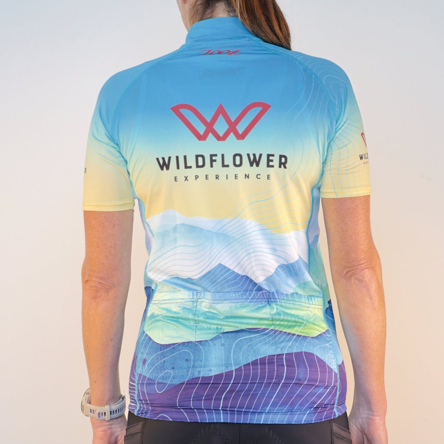 Women's Full Zip Tech Jersey -Light Blue- Hills