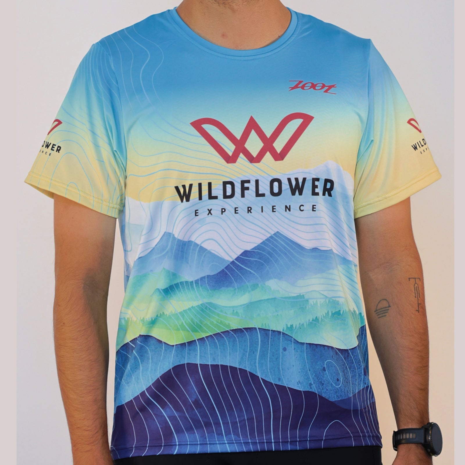Men's Tech Sublimated Tee -Light Blue- Hills
