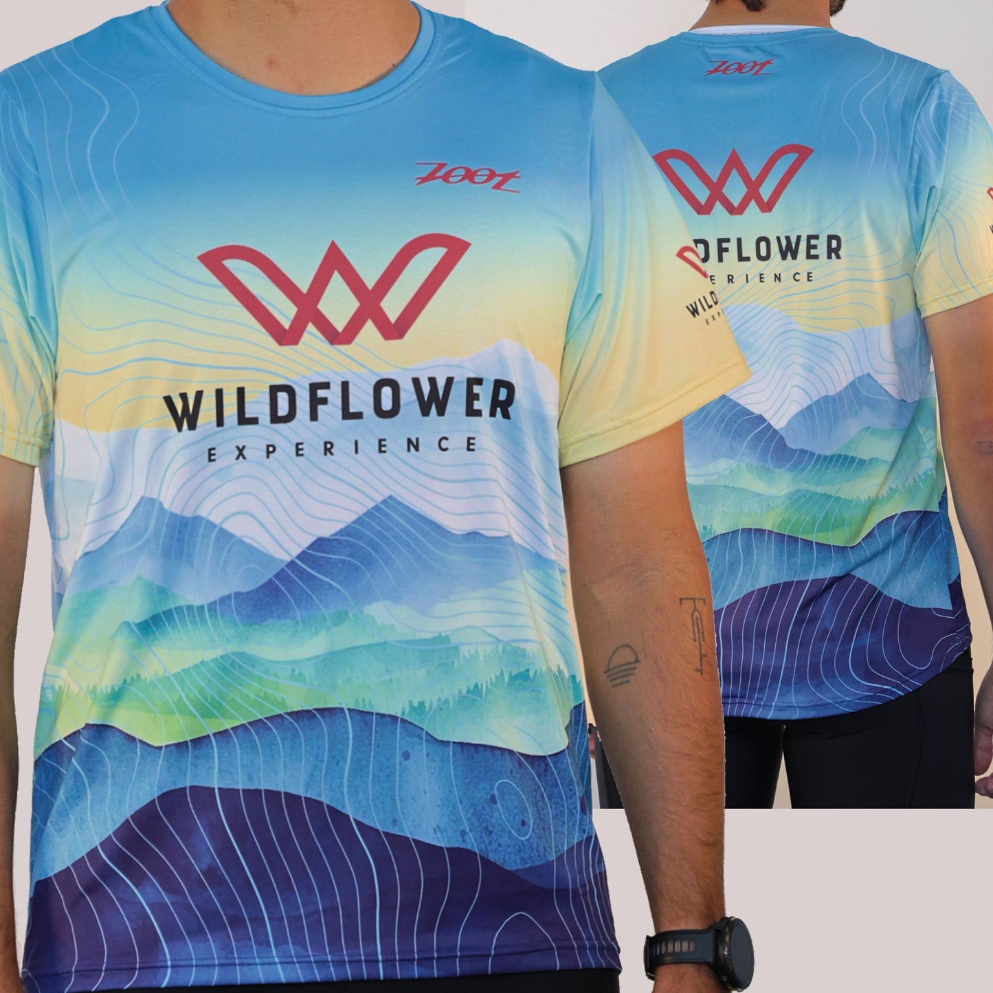 Men's Tech Sublimated Tee -Light Blue- Hills